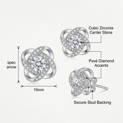 Interlocking Love Knot Stud Earrings