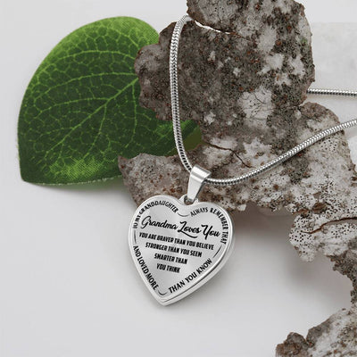 For Granddaughter- Custom Engraved Heart Necklace