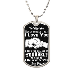 Custom Engraved Dog Tag Necklace