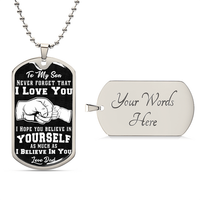 Custom Engraved Dog Tag Necklace
