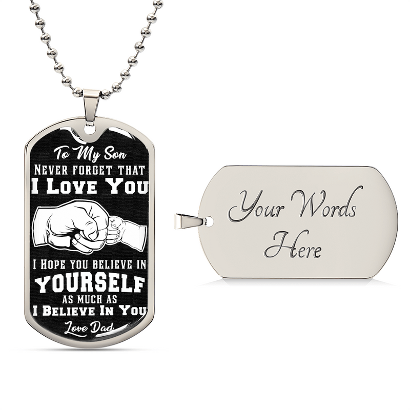 Custom Engraved Dog Tag Necklace