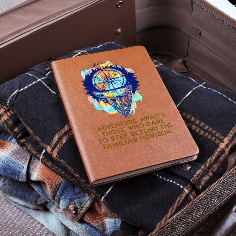 To Finding New Adventures – Step Beyond the Horizon Genuine Leather Journal