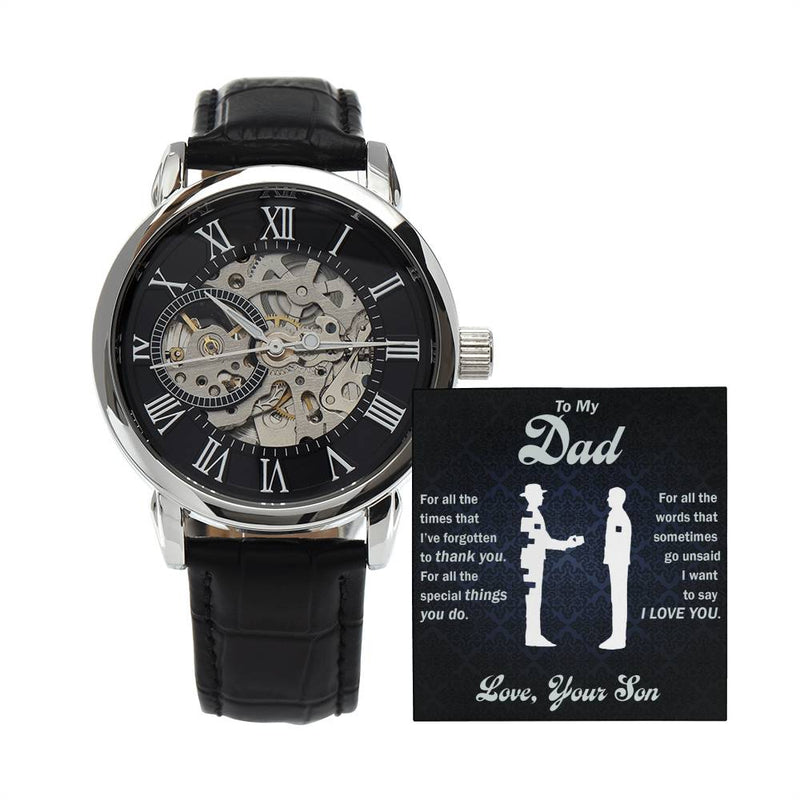 A Fathers Love is Timeless-Meaningful Men's OpenWork Watch