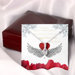 For Mom Alluring Beauty Necklace from Son with Meaningful Message Card