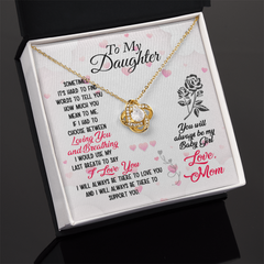 To My Daughter-Meaningful Gift From Mother-Love Knot Necklace