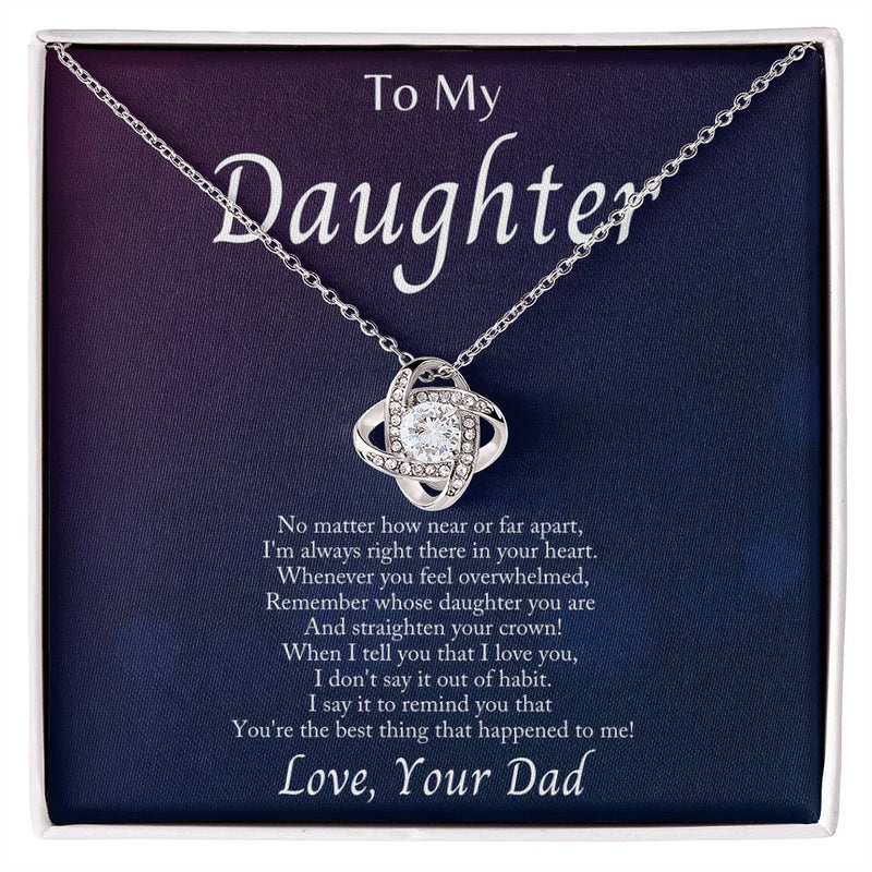 To My Beloved Daughter-Meaningful Love Knot Necklace From Dad