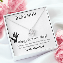 To Mom Love Knot Pendant Necklace with Message Card