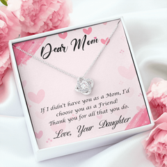 For Mom Love Knot Necklace, A Sentimental Gift From Daughter