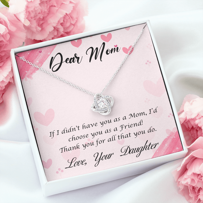 For Mom Love Knot Necklace, A Sentimental Gift From Daughter