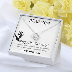 To Mom Love Knot Pendant Necklace with Message Card