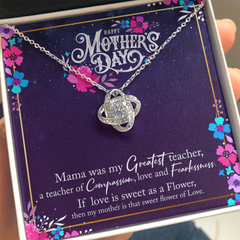 Heartfelt Love Knot Gold-Plated Necklace for Mom