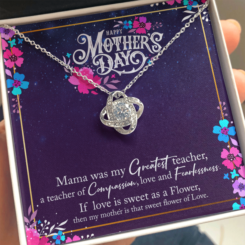 Heartfelt Love Knot Gold-Plated Necklace for Mom