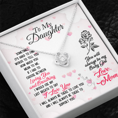To My Daughter-Meaningful Gift From Mother-Love Knot Necklace