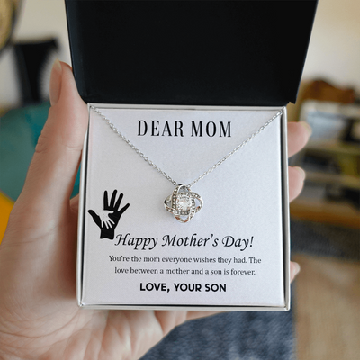 Dear Mom – “Love, Your Son”- Love Knot Necklace