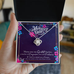 Heartfelt Love Knot Gold-Plated Necklace for Mom