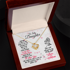 To My Daughter-Meaningful Gift From Mother-Love Knot Necklace