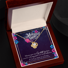 Heartfelt Love Knot Gold-Plated Necklace for Mom
