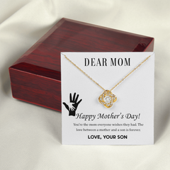To Mom Love Knot Pendant Necklace with Message Card