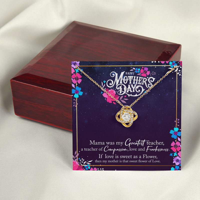 Heartfelt Love Knot Gold-Plated Necklace for Mom