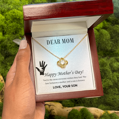 To Mom Love Knot Pendant Necklace with Message Card