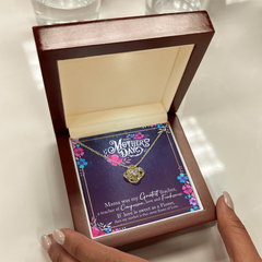 Heartfelt Love Knot Gold-Plated Necklace for Mom