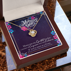 Heartfelt Love Knot Gold-Plated Necklace for Mom