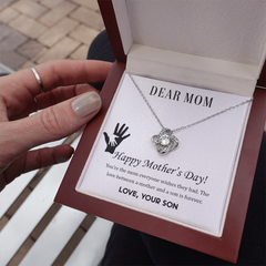 To Mom Love Knot Pendant Necklace with Message Card