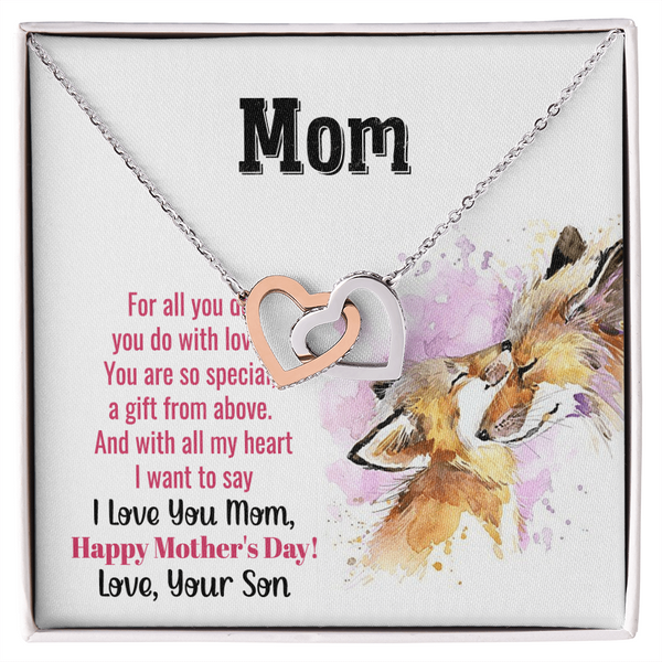 To My Mom-Interlocking Hearts Necklace