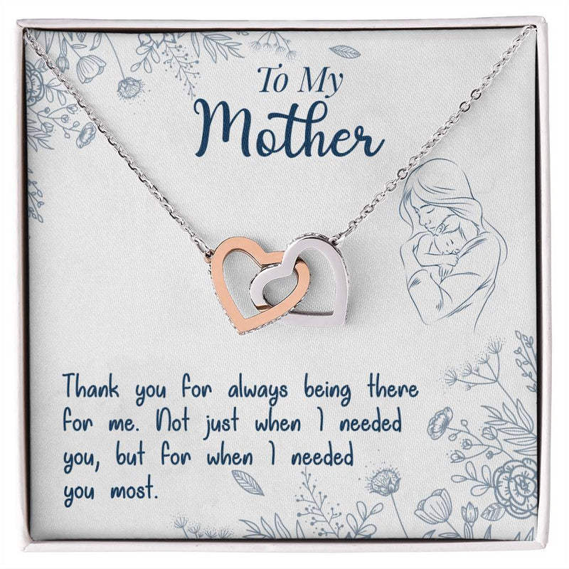 For Mom-Interlocking Hearts Necklace-Forever Heartfelt Gift Of Love