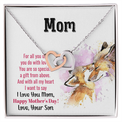 Interlocking Hearts Necklace For Mom, A Timeless Gift From Son