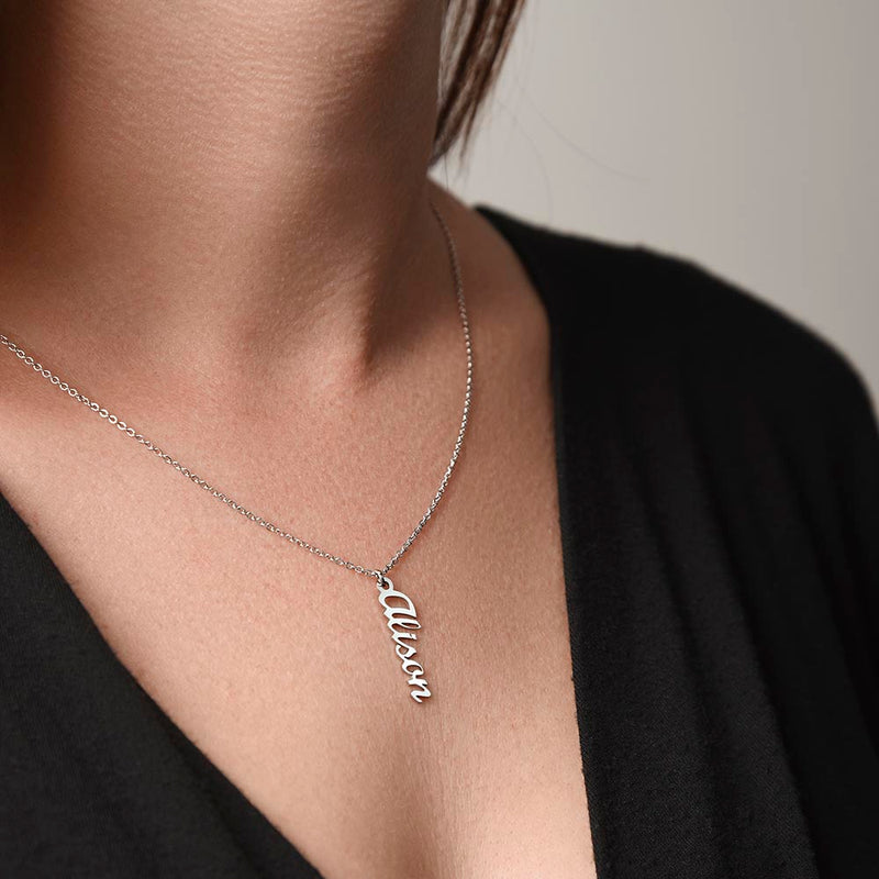 Classy Crafted Vertical Name Necklace