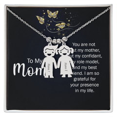 To My Mother-Engraved Kids Charm Necklace