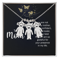 To My Mother-Engraved Kids Charm Necklace