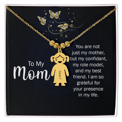 To My Mother-Engraved Kids Charm Necklace