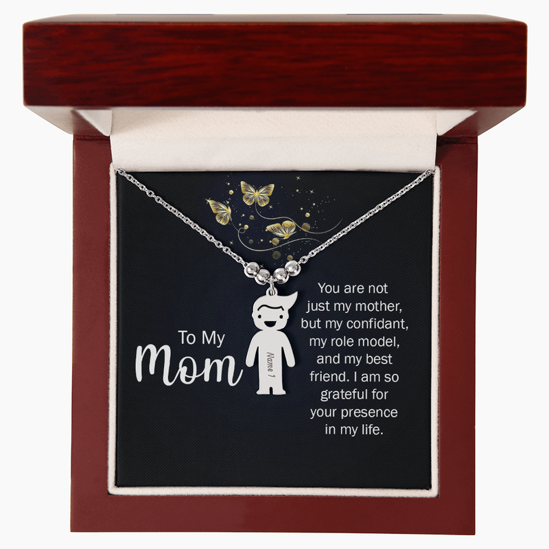 Meaningful Engraved Kids Charm Necklace, A Heartfelt Gift For Mom