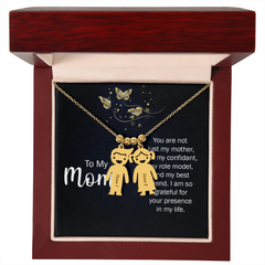To My Mother-Engraved Kids Charm Necklace