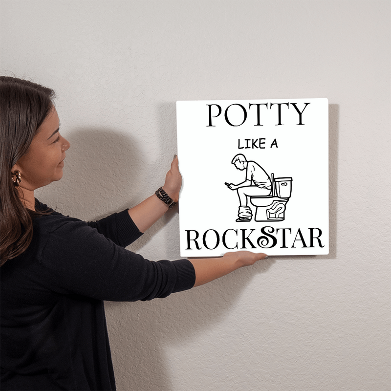 High Gloss Metal Print-Bathroom Decor