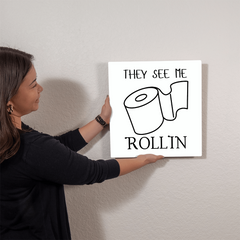 High Gloss Metal Print-Bathroom Decor