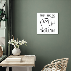 High Gloss Metal Print-Bathroom Decor