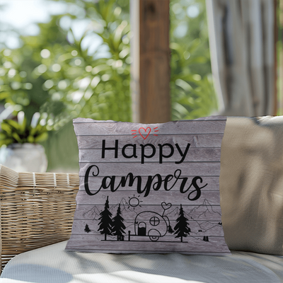 Happy Campers-Indoor/Outdoor Pillow