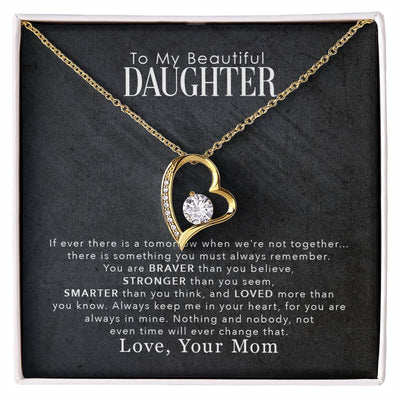 To My Daughter From Mom-Forever Love Necklace-Keepsake Gift For Daughter