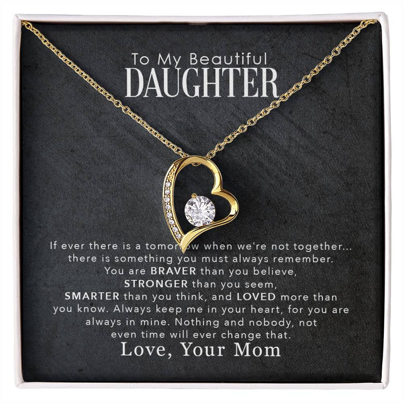To My Daughter From Mom-Forever Love Necklace-Keepsake Gift For Daughter