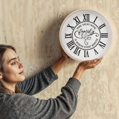 Time Spent With Family, Is Worth Every Minute-Wooden Frame 10" Clock