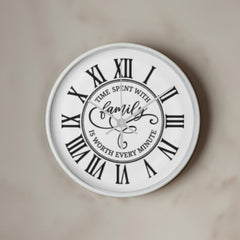 Time Spent With Family, Is Worth Every Minute-Wooden Frame 10" Clock