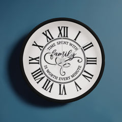 Time Spent With Family, Is Worth Every Minute-Wooden Frame 10" Clock