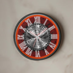 Michael Myers Halloween "Always Fresh" Horror Wall Clock (Red Neon)