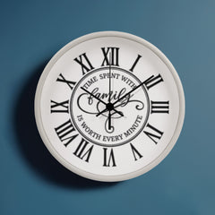 Time Spent With Family, Is Worth Every Minute-Wooden Frame 10" Clock
