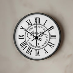 Time Spent With Family, Is Worth Every Minute-Wooden Frame 10" Clock