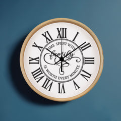 Time Spent With Family, Is Worth Every Minute-Wooden Frame 10" Clock