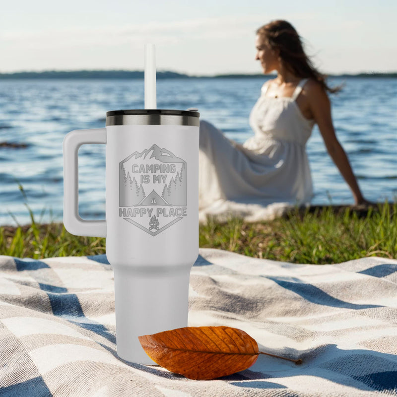 My Happy Place-Lazer Engraved Gift Tumbler